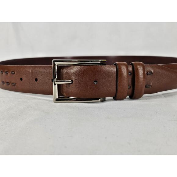 JOHN W. NORSDTROM DESIGNER UNISEX BROWN GENUINE LEATHER BELT – SIZE 42 - Picture 2 of 9